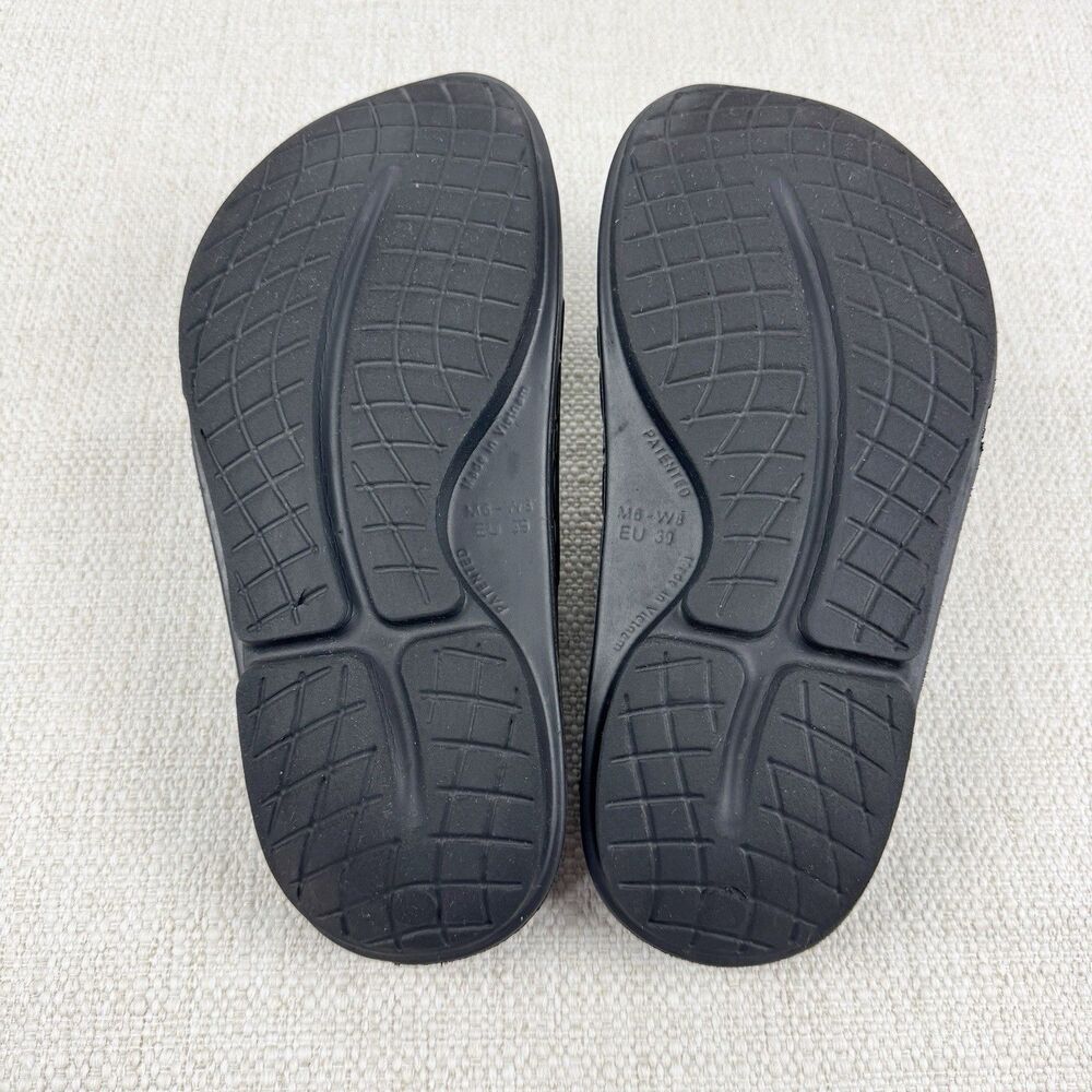 OOFOS OOAHH Sport Flex Slides Black Recovery Sandals Shoes - Picture 14 of 16